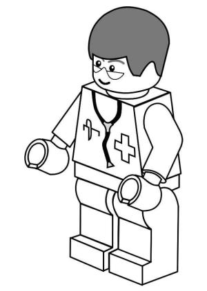 Doktor boyama sayfası,  coloring page, Gülümseyen Lego Doktoru, 