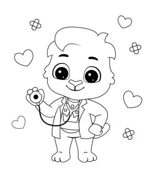 Doktor boyama sayfası,  coloring page, Karikatür Doktor, 