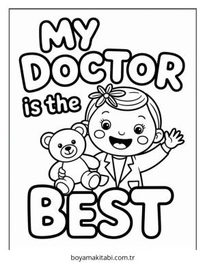 Doktor boyama sayfası – evde etkinlik, ücretsiz yazdır