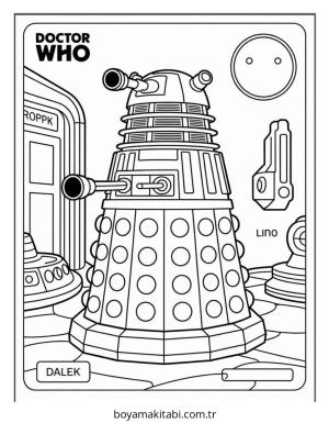 Doktor boyama sayfası – PDF indir, sevimli karakter