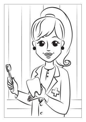 Doktor boyama sayfası,  coloring page, Diş Hekimi, 