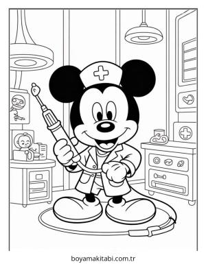 Doktor boyama sayfası – yaratıcılığı geliştirir, keyifli zaman