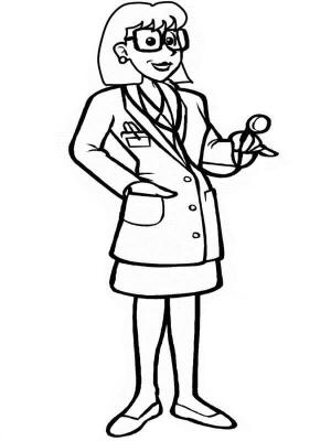 Doktor boyama sayfası,  coloring page, Temel Kadın Doktor, 