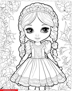 Dolls boyama sayfası, Dolls coloring page, , 