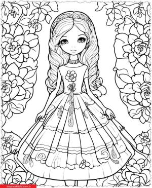 Dolls boyama sayfası, Dolls coloring page, , 