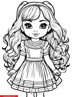 Dolls boyama sayfası, Dolls coloring page, , 