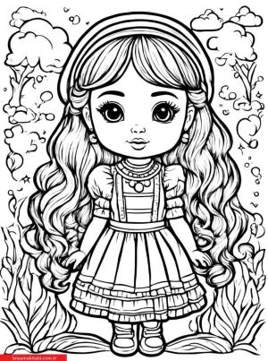 Dolls boyama sayfası, Dolls coloring page, , 