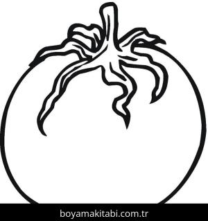 Domates boyama sayfası – çizgi film temalı, basit çizim