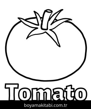 Domates boyama sayfası – çocuk aktivitesi, PDF indir