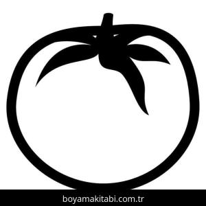 Domates boyama sayfası – renkli çizimler, okul öncesi