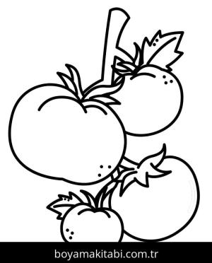Domates boyama sayfası – sevimli karakter, sanatsal çalışma