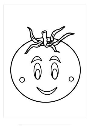 Domates boyama sayfası,  coloring page, Gülümseyen Şirin Domates, 