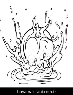 Domates boyama sayfası – boyama etkinliği, çocuk aktivitesi