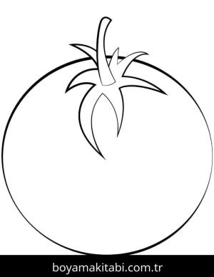 Domates boyama sayfası – basit çizim, kolay boyama