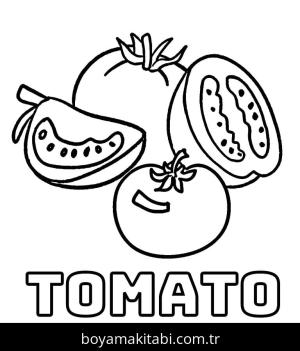 Domates boyama sayfası – okul öncesi, evde etkinlik