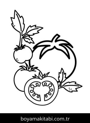 Domates boyama sayfası – eğlenceli etkinlik, el becerilerini geliştirir