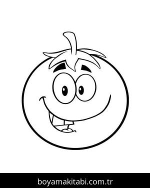 Domates boyama sayfası – sanatsal çalışma, çocuklar için