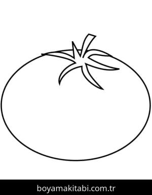Domates boyama sayfası – çizgi film temalı, basit çizim
