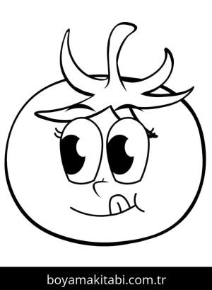 Domates boyama sayfası – PDF indir, sevimli karakter