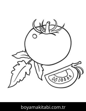Domates boyama sayfası – basit çizim, kolay boyama