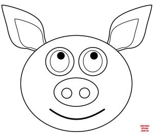 Domuz boyama sayfası, Pig coloring page, , pig cartoon pig head 