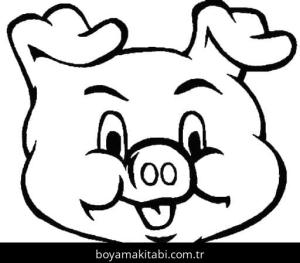 Domuz boyama sayfası – basit çizim, kolay boyama