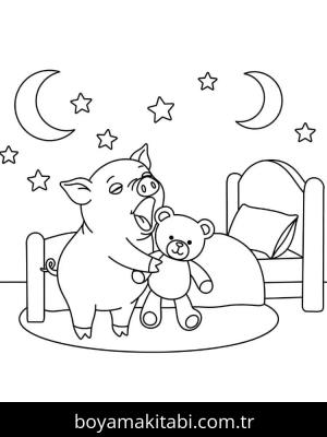 Domuz boyama sayfası – yaratıcılık, eğlenceli etkinlik