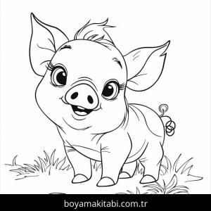 Domuz boyama sayfası – evde etkinlik, ücretsiz yazdır