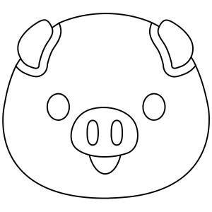 Domuz boyama sayfası, Pig coloring page, , pig pig face emoji 