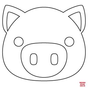 Domuz boyama sayfası, Pig coloring page, , pig pig face emoji 