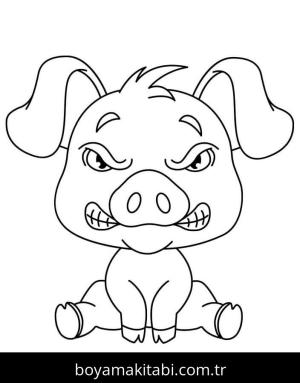 Domuz boyama sayfası – keyifli zaman, renkli çizimler