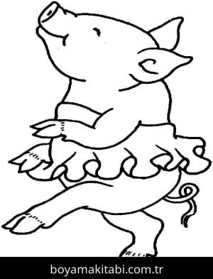 Domuz boyama sayfası – sevimli karakter, sanatsal çalışma