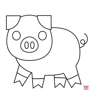 Domuz boyama sayfası, Pig coloring page, , pig pig emoji 