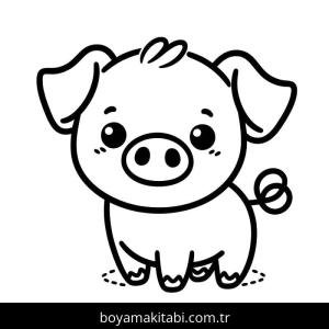 Domuz boyama sayfası – renkli çizimler, okul öncesi