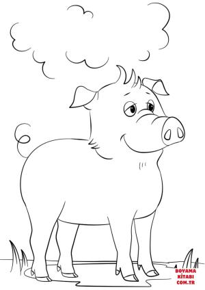 Domuz boyama sayfası, Pig coloring page, , pig cute cartoon pig 