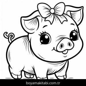 Domuz boyama sayfası – eğlenceli etkinlik, el becerilerini geliştirir