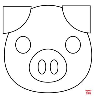 Domuz boyama sayfası, Pig coloring page, , pig pig face emoji 