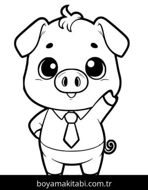 Domuz boyama sayfası – çocuk aktivitesi, PDF indir