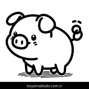 Domuz boyama sayfası – el becerilerini geliştirir, boyama çalışması