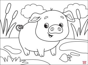 Domuz boyama sayfası, Pig coloring page, , pig pig 