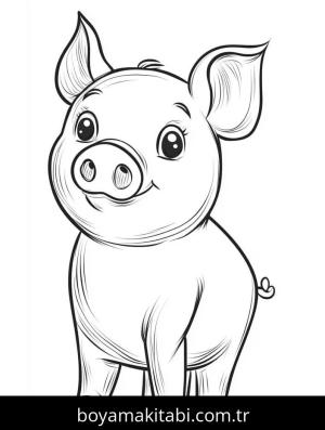Domuz boyama sayfası – kolay boyama, eğitici aktivite