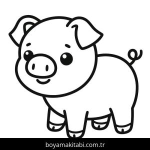 Domuz boyama sayfası – el becerilerini geliştirir, boyama çalışması