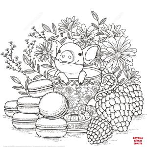 Domuz boyama sayfası, Pig coloring page, , pig adorable little pig 