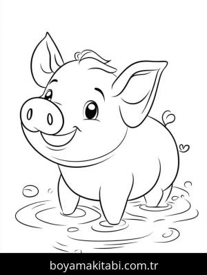 Domuz boyama sayfası – yaratıcılık, eğlenceli etkinlik