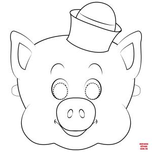 Domuz boyama sayfası, Pig coloring page, , pig 3 little pigs mask 