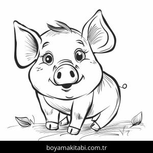 Domuz boyama sayfası – okul öncesi, evde etkinlik