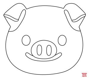 Domuz boyama sayfası, Pig coloring page, , pig pig face emoji 