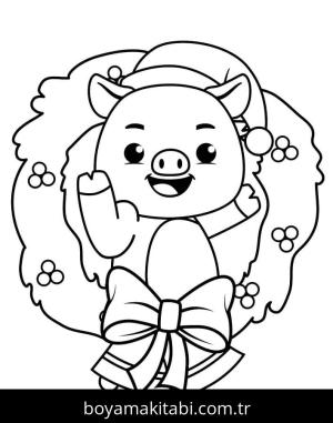 Domuz boyama sayfası – çocuklar için, çizgi film temalı