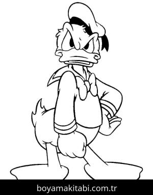 Donald Duck boyama sayfası – eğitici aktivite, yaratıcılık