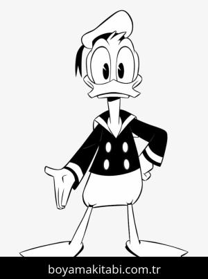 Donald Duck boyama sayfası – çocuklar için, çizgi film temalı